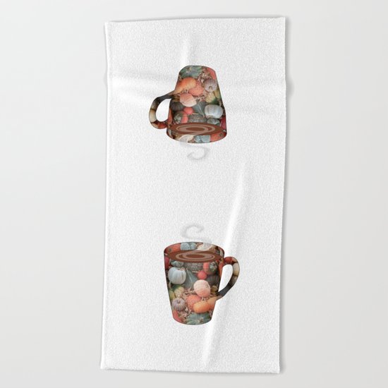 pumpkin spice tall mug - coffee cup series Beach Towel