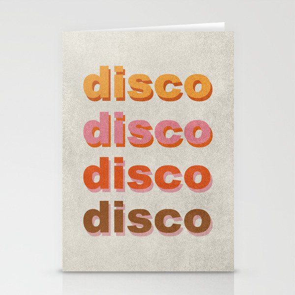 Retro Disco Print Stationery Cards