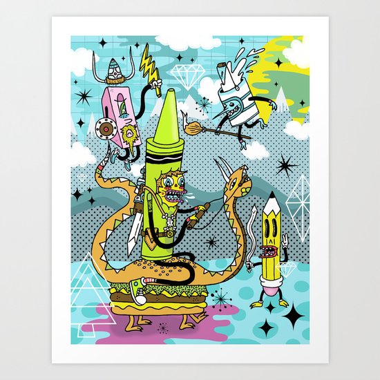The Great Doodle Warriors Art Print