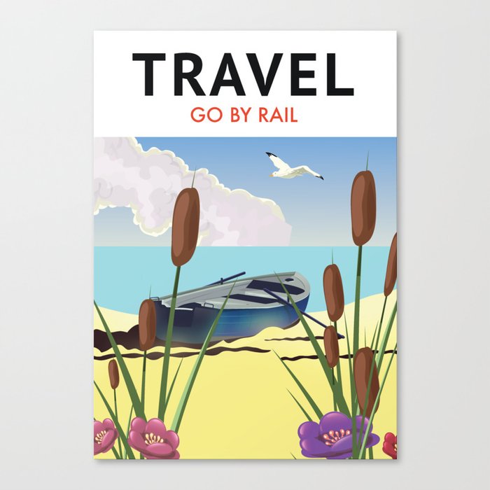 Travel Go By Rail Canvas Print