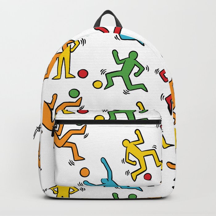 Soccer players doodle pattern. Digital Illustration Background Backpack