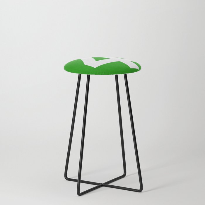 Number 4 (White & Green) Counter Stool