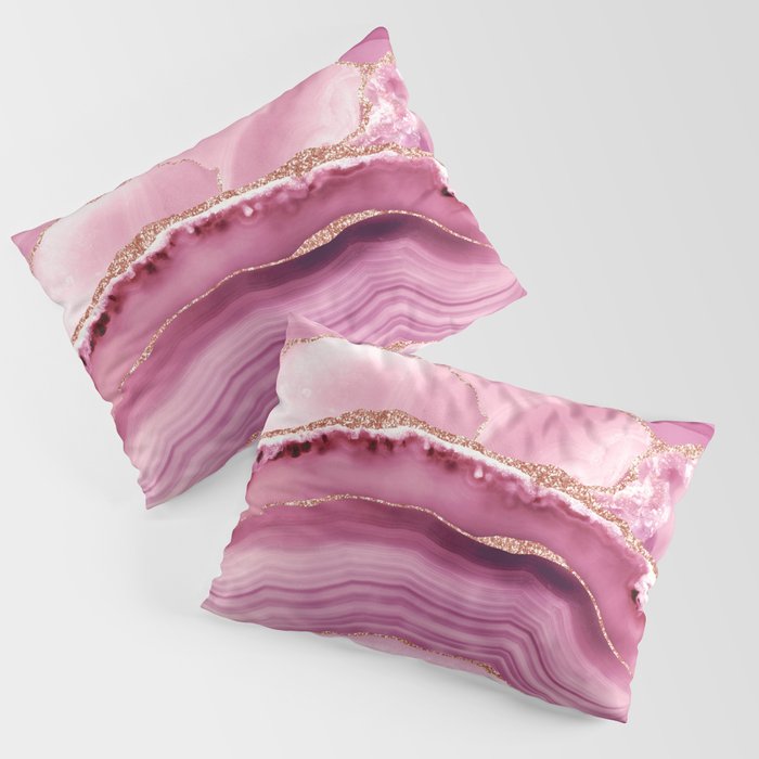 Pink Mermaid Marble  Pillow Sham
