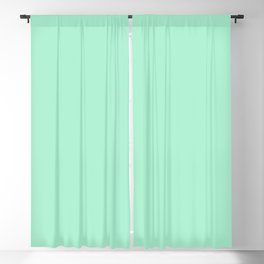 Magic Mint Solid Color Popular Hues Patternless Shades of Teal Collection Hex #aaf0d1 Blackout Curtain