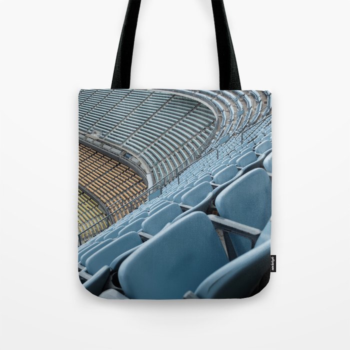 Stadium Seating: Dodger Stadium Tote Bag by Jeff Harmon