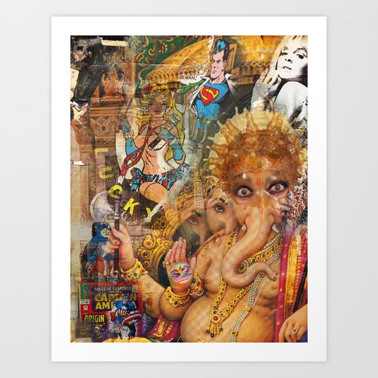 Lucky Latex Ganesh Art Print