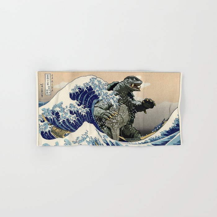 Kaiju Gamera In The Great Wave Hand & Bath Towel