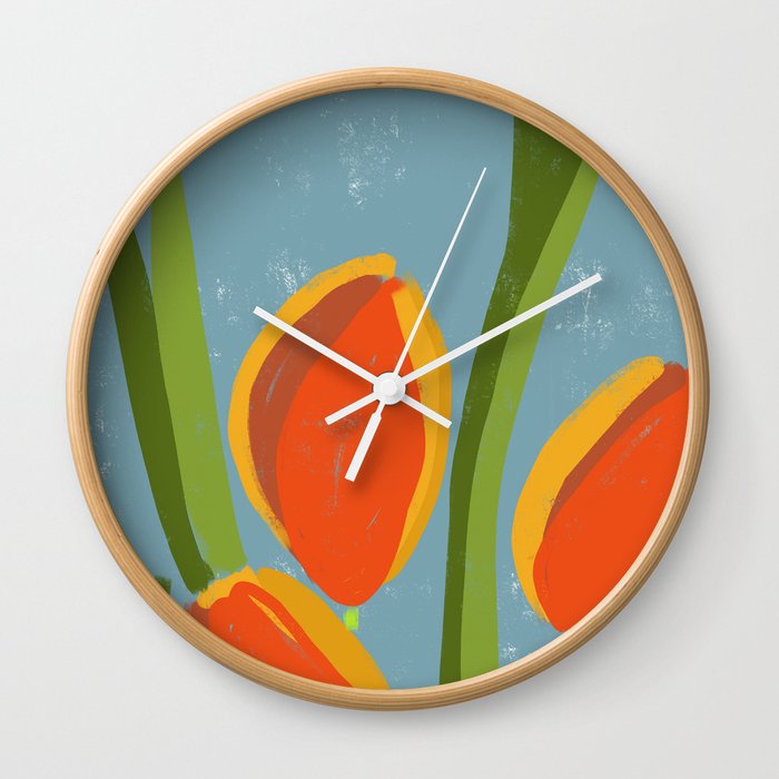 Cordelia's Garden 2 - Abstract Floral Painting Wall Clock