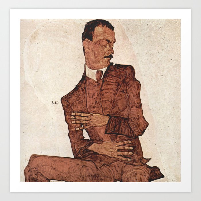 Egon Schiele - Portrait of Arthur Rossler Art Print