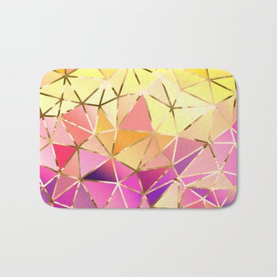 Rainbow Geometric pattern #5 Bath Mat