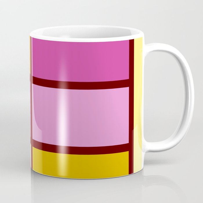 Mondrianista yellow fuchsia Coffee Mug