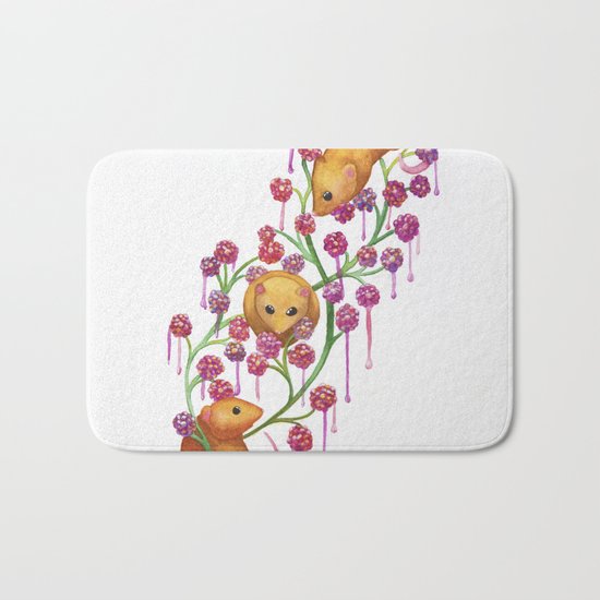 Watercolour Mice in the Bush Bath Mat