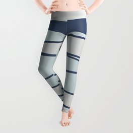 Vintage blue stripe pattern for home Leggings