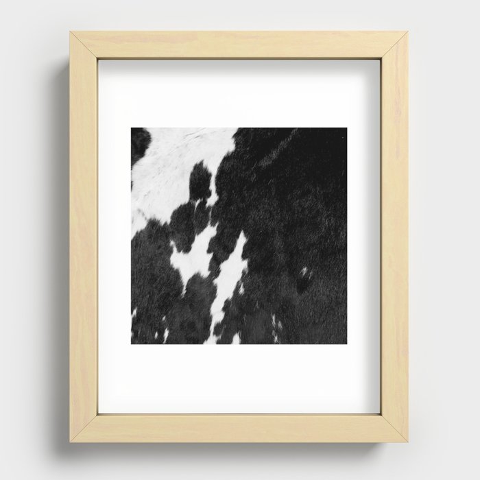 Black and White Faux Animal Fur (xii 2021) Recessed Framed Print