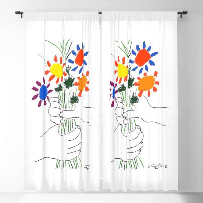 Pablo Picasso Bouquet Of Peace 1958 (Flowers Bouquet With Hands), T Shirt,  Artwork Blackout Curtain