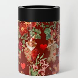 Valentine's Day In the Red Dahlia Blooming Garden - Vintage illustration collage   Can Cooler