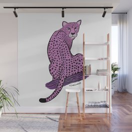 Lila Pink Cheeta Feline Wall Mural