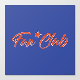 Fan Club print on blue background Canvas Print