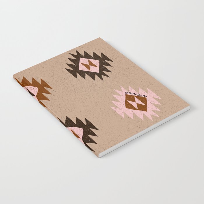 Mexican traditional pattern - Terracota red and Espresso Notebook