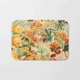 Vintage & Shabby Chic -  Sunny Gold Botanical Flowers Summer Day Bath Mat