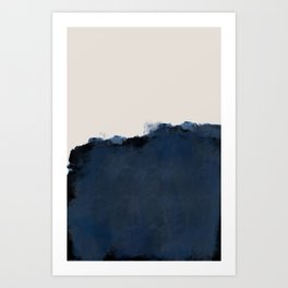 Abstract, blue, beige, indigo Art Print