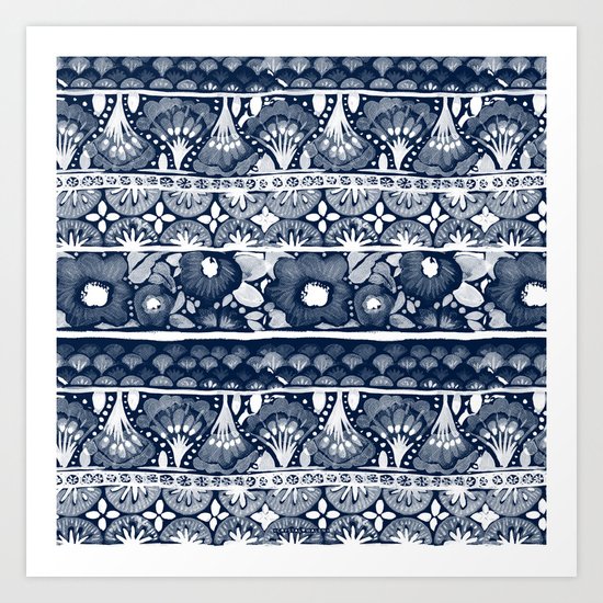 Boho Indigo Art Print