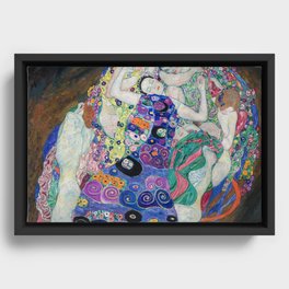 The Maiden - Gustav Klimt Framed Canvas