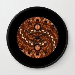 Brown Yin a Yang mandala Wall Clock | Relax, Graphicdesign, Mandala, Yingyang, Abstract, Other, Meditation, Digital, Kaleidokop, Relaxation 