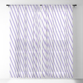[ Thumbnail: White and Purple Colored Lines Pattern Sheer Curtain ]