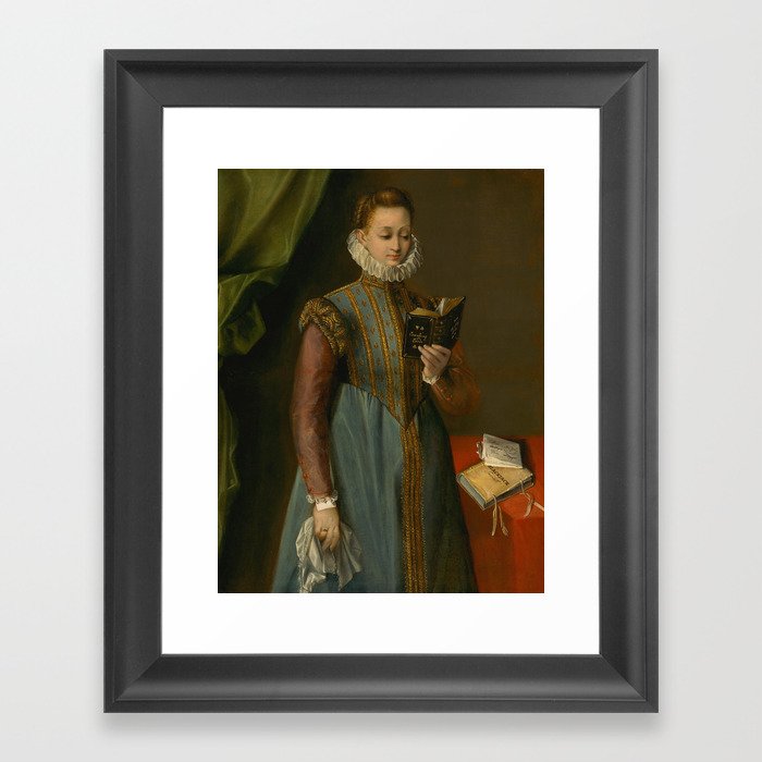 Anomaly Series: The Card Counter (Quintilia Fischieri by Federico Barocci) Framed Art Print