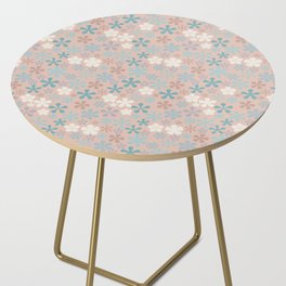pale peach and blue nautical floral eclectic daisy print ditsy florets Side Table