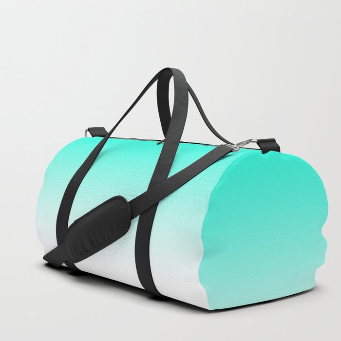 Modern bright simple mint green white color ombre gradient Duffle Bag