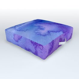 Blue purple pink hand painted watercolor pattern Outdoor Floor Cushion
