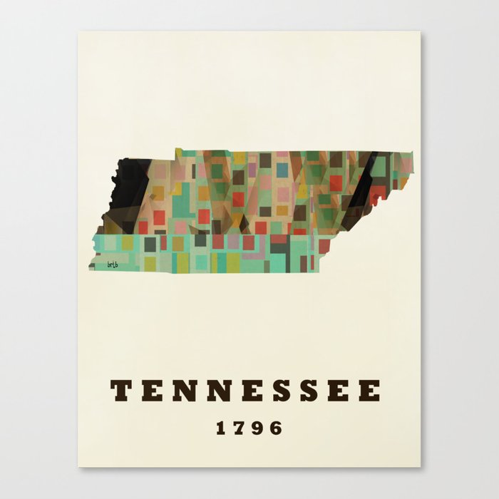 Tennessee state map modern Canvas Print