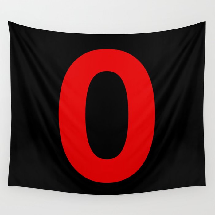 Number 0 (Red & Black) Wall Tapestry