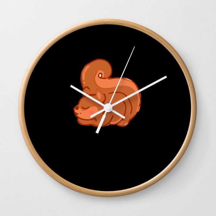 Sleeping Squirrel Wall Clock