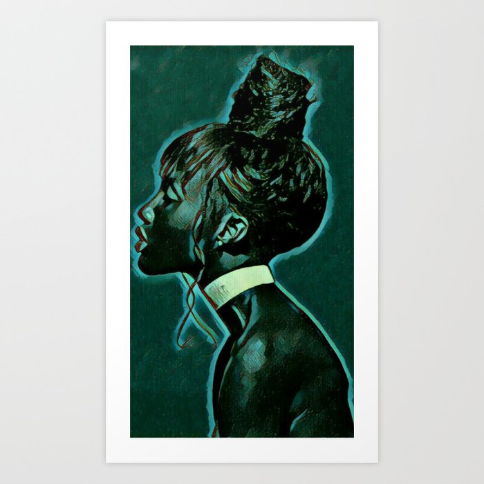 Little Black Girl Under The Full Moon Art Print By Khian Society6