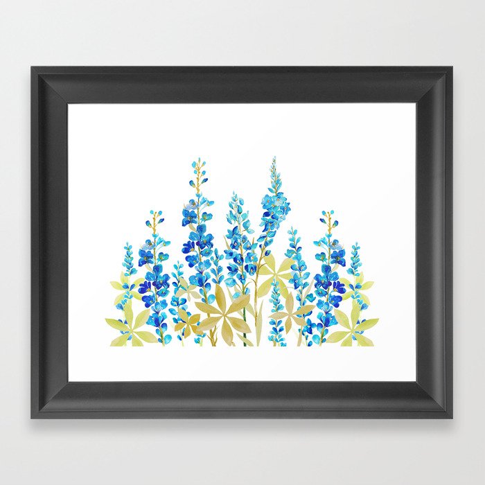 BLUE LUPINE WILDFLOWER MEADOW Framed Art Print