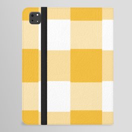 Checkered - Colorful Abstract Retro Pattern in White and Yellow iPad Folio Case