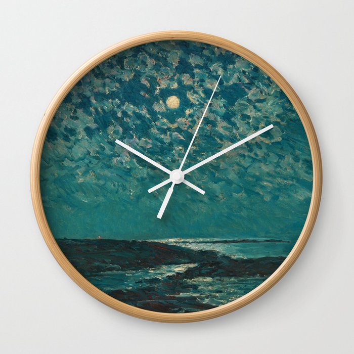 Classical Masterpiece 'Isle of Shoals' Rhode Island by Frederick Childe Hassam Wall Clock