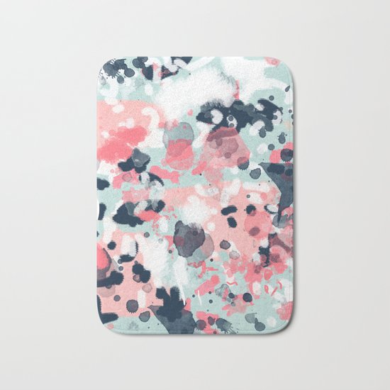 Jilly - modern abstract gender neutral canvas art print large scale abstract painting Bath Mat