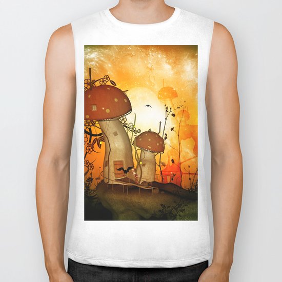 The fairy house in the night Biker Tank