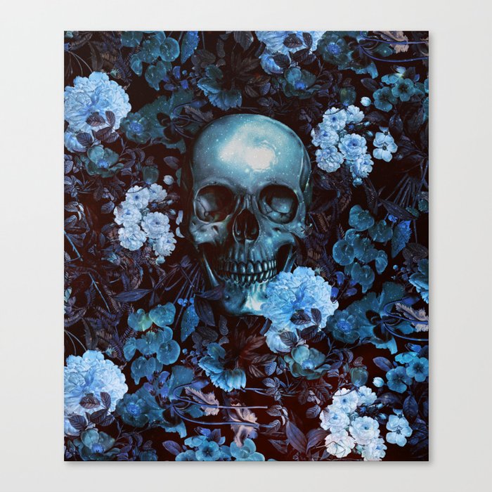 Skull and Flowers Canvas Print
