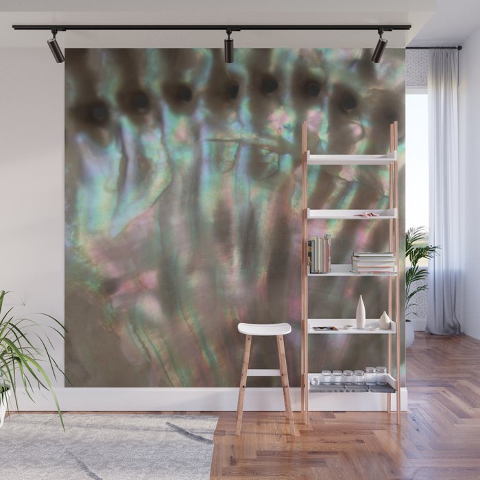 Shimmery Greenish Pink Abalone Mother of Pearl Wall Mural