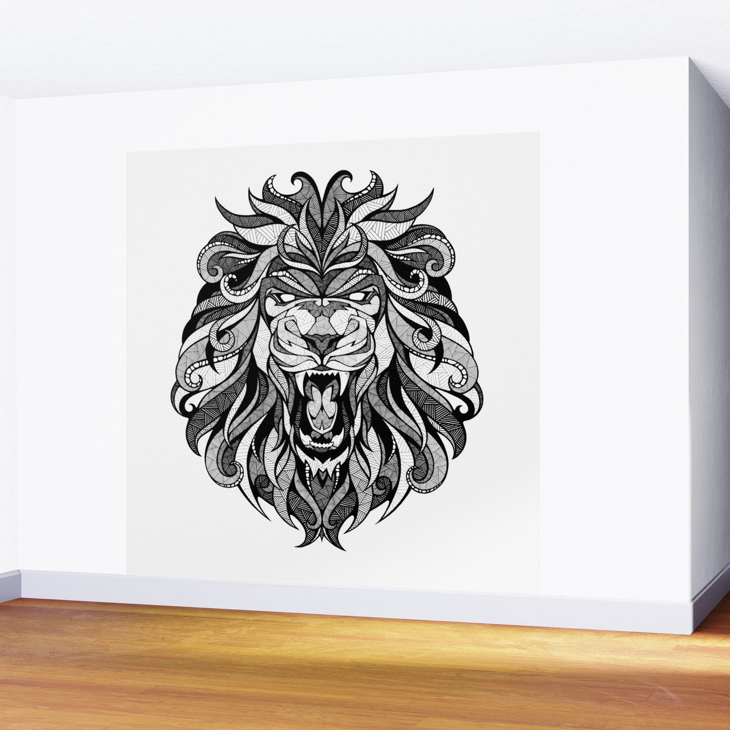 Angry Lion Drawing Wall Mural By Designerpreis Society6