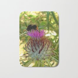 A bee and its donkey thorn Bath Mat