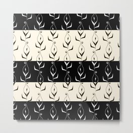 Art Deco No. 49. Block . Combined black and white pattern . Calla . Metal Print | Graphics, Norwegian, Block, Scandinavian, White, Milky, Combo, Black and White, Deco, Monochrome 