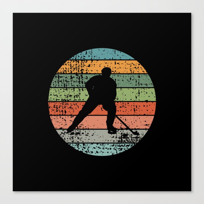 Ice Hockey Retro Canvas Print