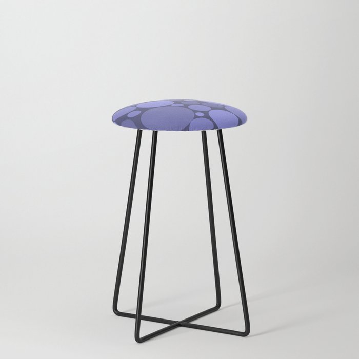 Bubbly Mod Dots Abstract Pattern in Periwinkle Purple Tones  Counter Stool