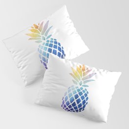 Colorful Watercolor Pineapple Pillow Sham